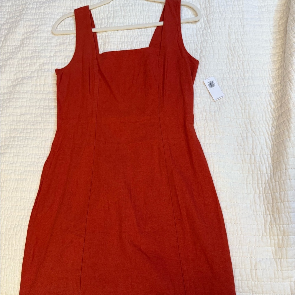Elegant Burnt Orange Sleeveless Dress